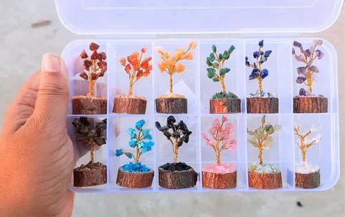 Caja de árbol de cristal, caja misteriosa de cristal, hermoso árbol de cristal pequeño, caja de árbol de piedras preciosas, caja de árbol de dinero,