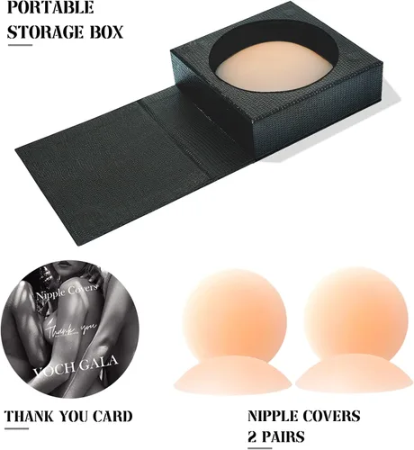 Miniatura 6 de Cubierta de pezón ultrafina 2 pares fundas adhesivas de silicona para pezón para mujer reutilizables pastelitos pegajosos