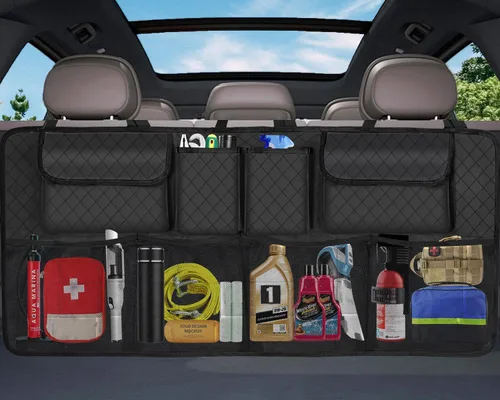 Organizador y almacenamiento para maletero de automóvil, accesorios de almacenamiento colgantes para asiento trasero de gran capacidad, organizador