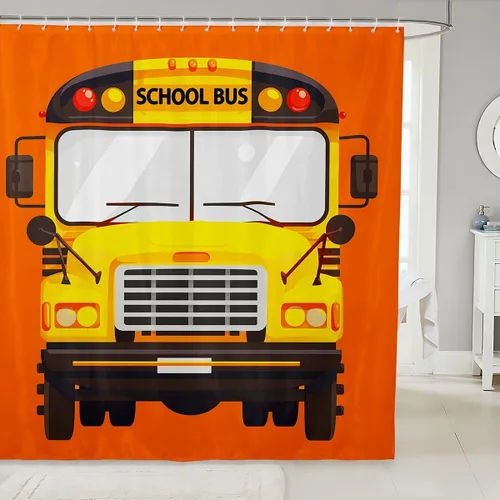Miniatura 26 de Manfei Cortina de Ducha de Aguacate Lindo Estampado de Aguacate de Dibujos Animados Cortina de Baño para Niños y Niñas Tema de Frutas Cortina