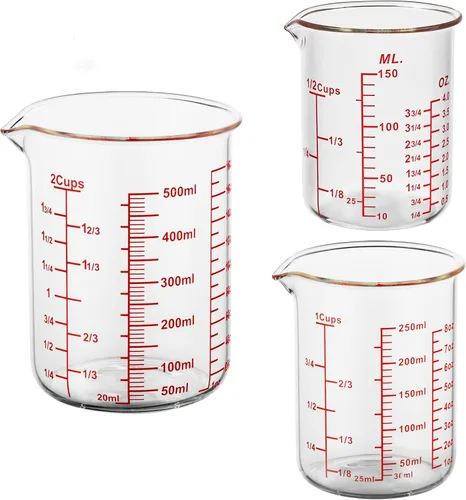 Miniatura 11 de Ackers - Taza medidora de vidrio de 1 taza, taza medidora de líquido de borosilicato de 8 onzas con boquilla