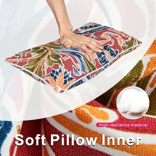 Miniatura 5 de JMGBird Juego de 2 almohadas lumbares para exteriores con relleno de algodón PP para muebles de patio, almohadas decorativas de 12 x 20 pulgadas