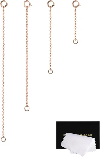 Miniatura 14 de Extensores de collar para mujer, extensor de pulsera de oro, extensión de joyería de cadena dorada para tobillera para mujer, juego de 2 piezas