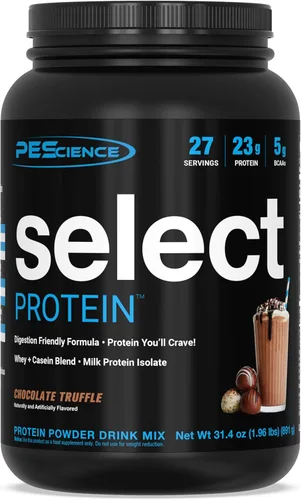 Miniatura 23 de PEScience Select Protein Powder, mezcla de suero y caseína, proteína limpia en polvo para mujeres y hombres, baja en calorías, baja