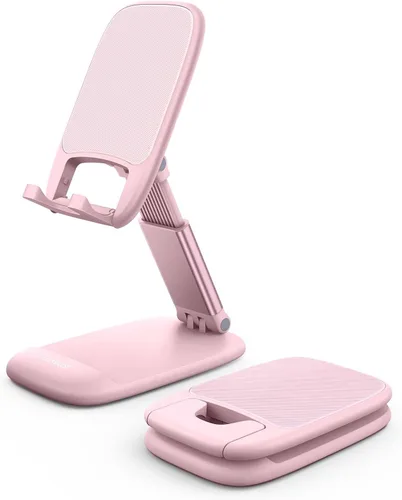 Lamicall Soporte de teléfono rosa, accesorios de escritorio, soporte para teléfono celular de oficina, color oro rosa, escritorio, accesorios de