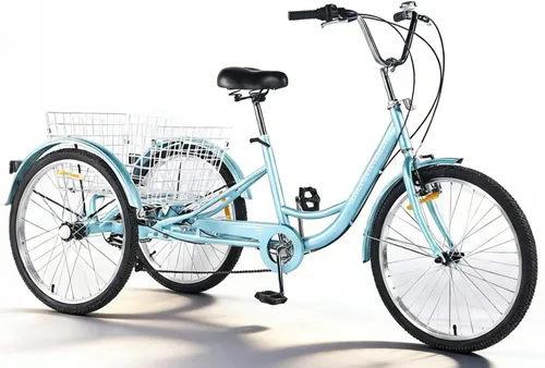 Miniatura 10 de Los asientos para niños con cinturones de seguridad son adecuados para bicicletas de tres ruedas para adultos de 24 pulgadas y pueden acomodar a dos