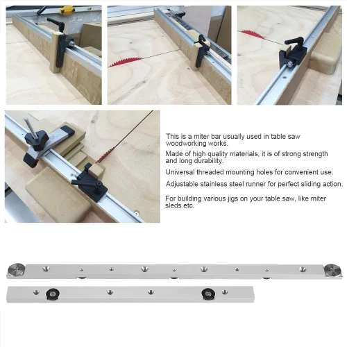 Miniatura 2 de Barra de inglete de aleación de aluminio, herramienta de carpintería duradera (11.81 pulgadas)