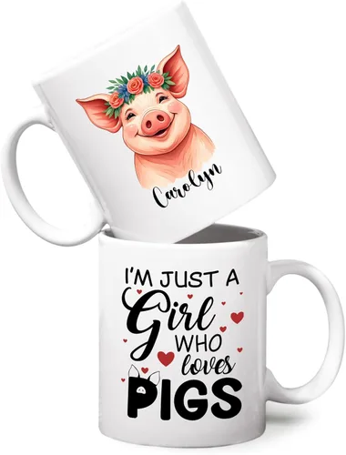 Miniatura 13 de Taza personalizada con texto en inglés "Just A Girl Who Loves Chick", tazas de cerámica con nombre personalizado para amantes del pollo, regalos