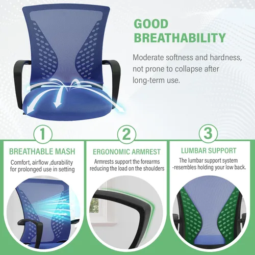 Miniatura 4 de Silla de escritorio de oficina, silla ergonómica para juegos de computadora con ruedas giratorias de 360 grados, sillas de escritorio de oficina