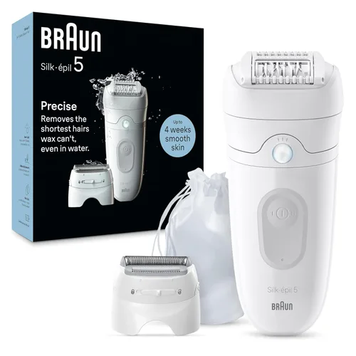 Miniatura 10 de Braun Depiladora Silk-épil 5, dispositivo de depilación, afeitadora y recortadora para mujer, húmeda y seca, incluye tapa de contacto para la piel
