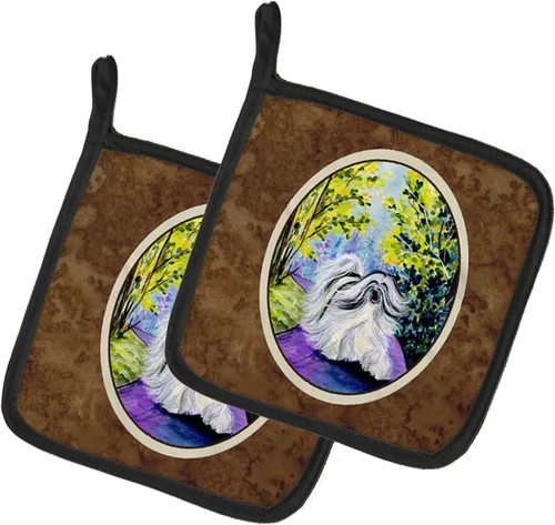 Miniatura 305 de Caroline's Treasures SS8617PTHD - Juego de soportes para ollas de cocina resistentes al calor, almohadillas calientes para horno para cocinar, Husky