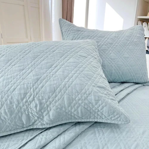 Miniatura 3 de DerF HOME Juego de edredón 100% algodón, tamaño Queen, ligero con costuras, colcha reversible suave para todas las estaciones, juego de ropa de cama