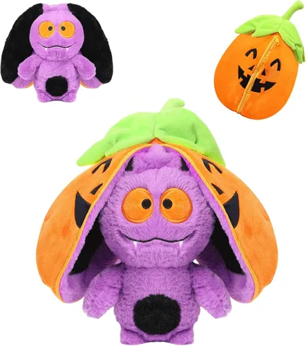 Miniatura 9 de MIAODAM Peluche reversible de conejo de zanahoria, orejas de conejo de zanahoria con cremallera, peluche de conejo de frutas, peluche de conejo