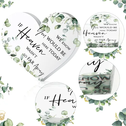Miniatura 3 de Letrero de mesa conmemorativo para boda, con texto en inglés «We Know You Would Be Here Today If Heaven Wasn't So Far Away in Loving Memori», regalo
