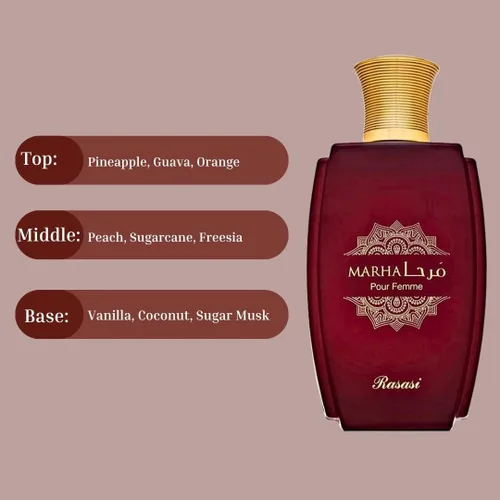 Miniatura 4 de RASASI Marha Eau De Parfum para mujer – 3.38 onzas líquidas (3.38 onzas) de perfume árabe, fragancia refrescante afrutada y cítrica, aroma femenino