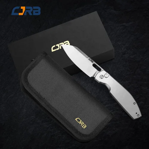 Miniatura 7 de Cuchillo de Bolsillo EDC CJRB Ekko (J1929) con Bloqueo de Botón, Cuchillo Plegable Pequeño, Hoja de Acero AR-RPM9 y Mango de Acero Inoxidable Hoja