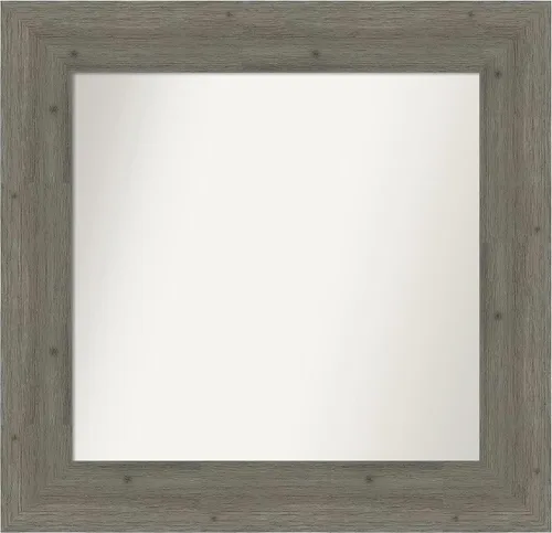 Miniatura 73 de Amanti Art Espejo de baño gris para sobre el fregadero, 27 x 27 pulgadas, espejo de tocador cuadrado gris, marco de madera rústica de campo medio