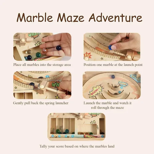 Miniatura 4 de Juegos familiares de Pinball Machine para niños Divertido juego de carreras de mármol para interiores y pelota Skee, juegos de mesa para fiestas