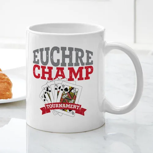 Miniatura 5 de CafePress Euchre Champ Mugs Taza de café de cerámica de 11 oz (11.0 fl oz)