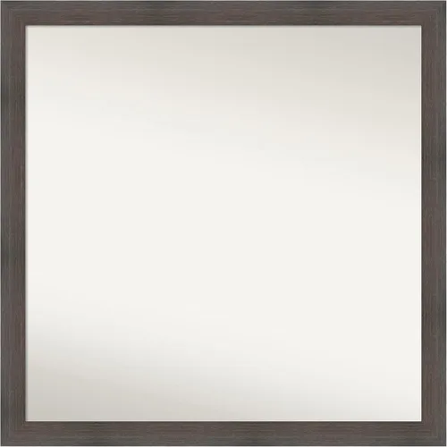 Miniatura 402 de Amanti Art Espejo de pared personalizado no biselado (24 x 27 pulgadas), marco estrecho de nogal chipre - varios tamaños personalizados - Espejo