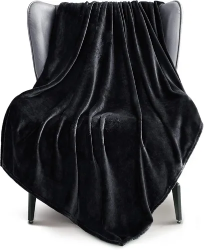 Miniatura 76 de Exclusivo Mezcla Manta de vellón para sofá, cama, súper suave y cálida, para uso en todas las estaciones, acogedora, afelpada, ligera, azul hielo