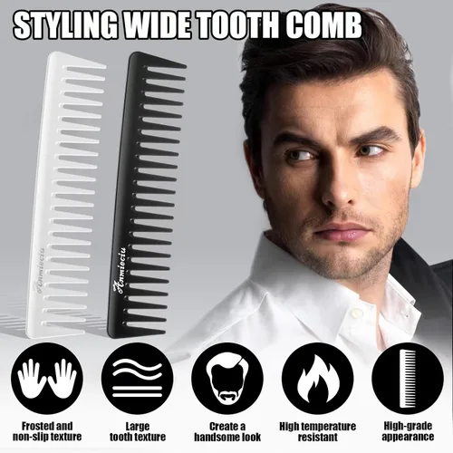 Miniatura 3 de 2 peines de dientes anchos y peine desenredante de cabello grande, adecuado en todo tipo, peine de cabello Anmieciu Advanced Care Styling