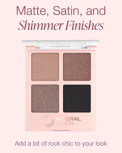 Miniatura 3 de Mineral Fusion Paleta de sombras de ojos – Cuatro tonos de polvo prensado en acabado mate, satinado y brillante – Maquillaje de ojos vegano natural