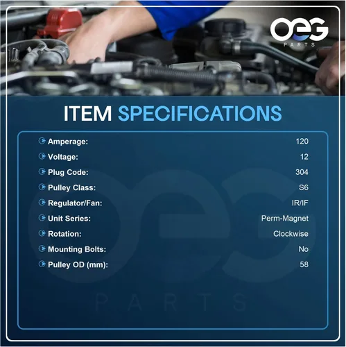 Miniatura 3 de Piezas de OEG nuevo alternador compatible con Hyundai Sonata Tiburon Santa Fe Tuscon V6 2.7L 2005-2009, Kia Magentis Optima Sportage 2.7L V6