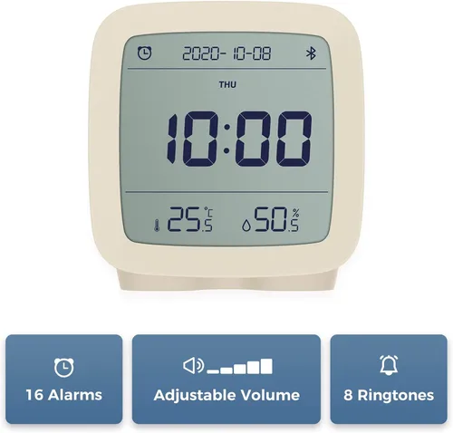 Miniatura 3 de qingping Reloj despertador digital Bluetooth inteligente con múltiples alarmas, funciona con pilas, pequeño reloj despertador con pantalla
