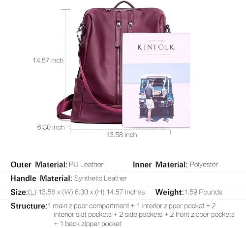 Miniatura 5 de CLUCI Cartera grande de cuero con cremallera alrededor del tarjetero organizador de tarjetas para mujer bolso de mano de viaje con mochila