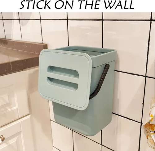 Miniatura 4 de stonespace Contenedor de compostaje para cocina interior sellado, cubo de compostaje montable, cubo de basura de alimentos colgante para cocina, 1.3