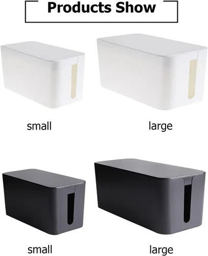 Miniatura 3 de Caja organizadora de cables, caja organizadora de cables para el hogar y la oficina, para cubrir y ocultar, regletas de alimentación, cables, Negro