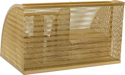 Miniatura 9 de Martha Stewart Ryder - Organizador de escritorio pequeño de metal de malla dorada para accesorios de oficina, cuadernos, soporte para bolígrafos