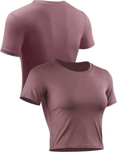 Miniatura 4 de NELEUS Camiseta corta sin mangas para mujer, ajuste seco, atlética, para correr, paquete de 3
