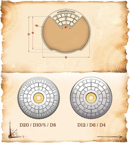 Miniatura 4 de UD - Juego de dados mecánicos de ruleta únicos DND Steampunk Dragones de metal D y D con dados TRPG DND 7 en 1 Spinner Metal D&D Juego de dados