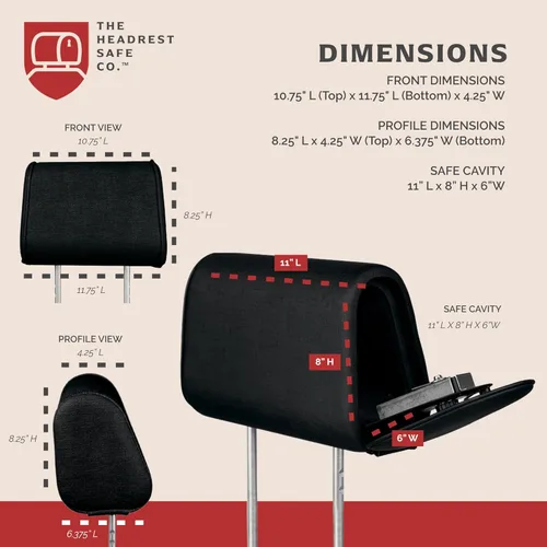 Miniatura 7 de El juego de reposacabezas seguros HEADREST Safe Vulcan de tela - Juego de reposacabezas para asiento del pasajero + reposacabezas para acompañante