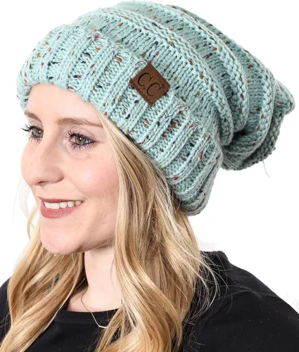Miniatura 307 de Funky Junque Gorro de moda de punto trenzado de talla extragrande, grueso, abrigado, suave y holgado