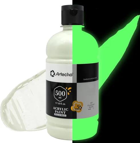 Miniatura 20 de Artecho Pintura Acrílica Oro - Botella Grande 500ml / 17oz, Pintura para Manualidades para Lienzo, Rocas, Madera, Tela, Cerámica, No Tóxica Dorado