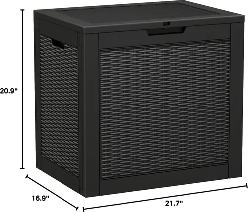 Miniatura 8 de Greesum Caja grande de resina de 32 galones, almacenamiento al aire libre para muebles de patio, herramientas de jardín, suministros de piscina