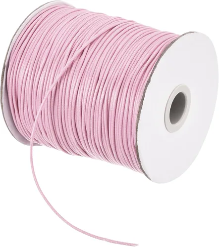 Miniatura 64 de MECCANIXITY Cordón encerado de poliéster encerado de 0.031 in, cuerda de cera de 175 yardas para hacer pulseras, collares, cuentas, joyería y Caqui