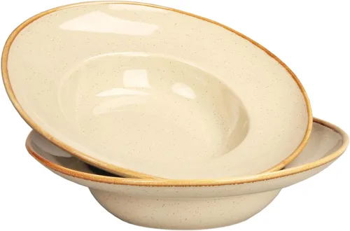 Miniatura 11 de Tazón de sopa, plato de sopa con borde de 12 onzas, juego de 4 cuencos para pasta, plato blanco poco profundo, cuenco de sopa de cerámica de borde
