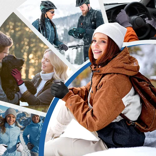 Miniatura 7 de Guantes de invierno impermeables y cálidos SIMARI con dedos táctiles, para hombres y mujeres, resistentes al viento para nieve, para clima frío