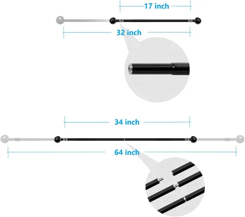 Miniatura 3 de Barra Telescópica para Colgar Tapices de 17-64 Pulgadas para Tapices Estéticos Ligeros Decoración de Habitación Barra Escalable para Colgar en Pared