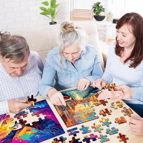 Miniatura 4 de Paquete de 6 rompecabezas grandes de 36 piezas, productos fáciles de demencia, Alzheimer, actividades de demencia, juego de entrenamiento de memoria