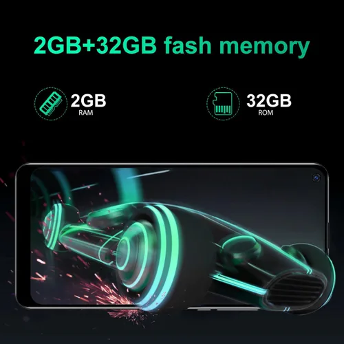 Miniatura 3 de desbloqueo teléfono, pantalla de 6.3 pulgadas, 2 GB de RAM y 32G ROM, cámaras delanteras y traseras, soporte de doble tarjeta SIM banda de Oscuro