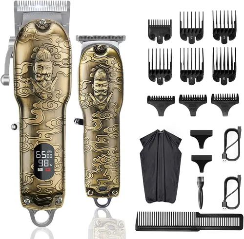 Miniatura 9 de Cortadora de pelo para hombre, inalámbrica, afeitadoras eléctricas para hombres, juego de cortapelos profesional para corte de pelo, kit de aseo