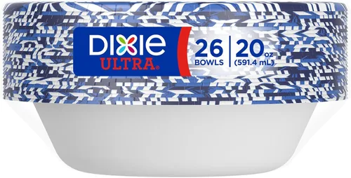 Miniatura 6 de Dixie Ultra, Cuencos de papel grandes, 20 onzas, 150 unidades (6 paquetes de 25 cuencos), aptos para microondas, compostables, cuencos desechables