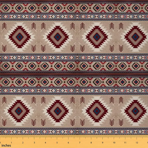 The Yard - Tela azteca para niñas y niños de 1 yarda, estilo bohemio occidental, decorativo, bohemio, indígena, tribal, tela de tapicería para