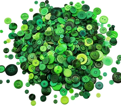 Miniatura 9 de 1600 Botones Negros para Manualidades a Granel, Botones Negros para Manualidades de Tamaños Variados para Manualidades DIY, Costura y Decoraciones