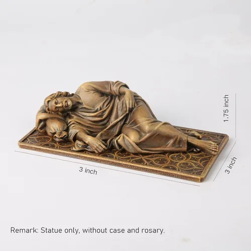 Miniatura 2 de Estatua Católica BC de San José Durmiente, Figura del Santo Patrono Regalo de Inauguración de Casa, Decoración Devota del Hogar, 6" L, Escultura